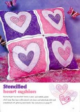 Stenciled Heart Cushion
